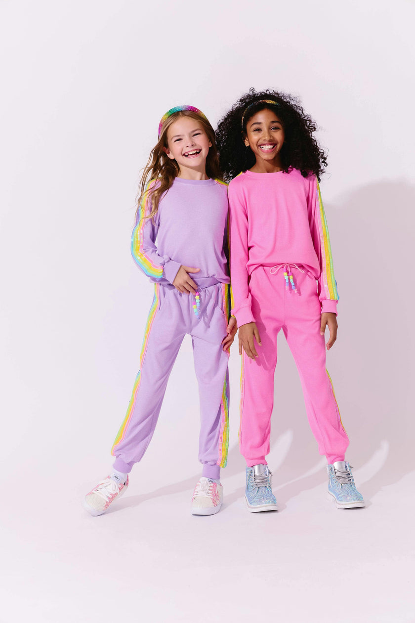 Lavender Rainbow Sequin Set