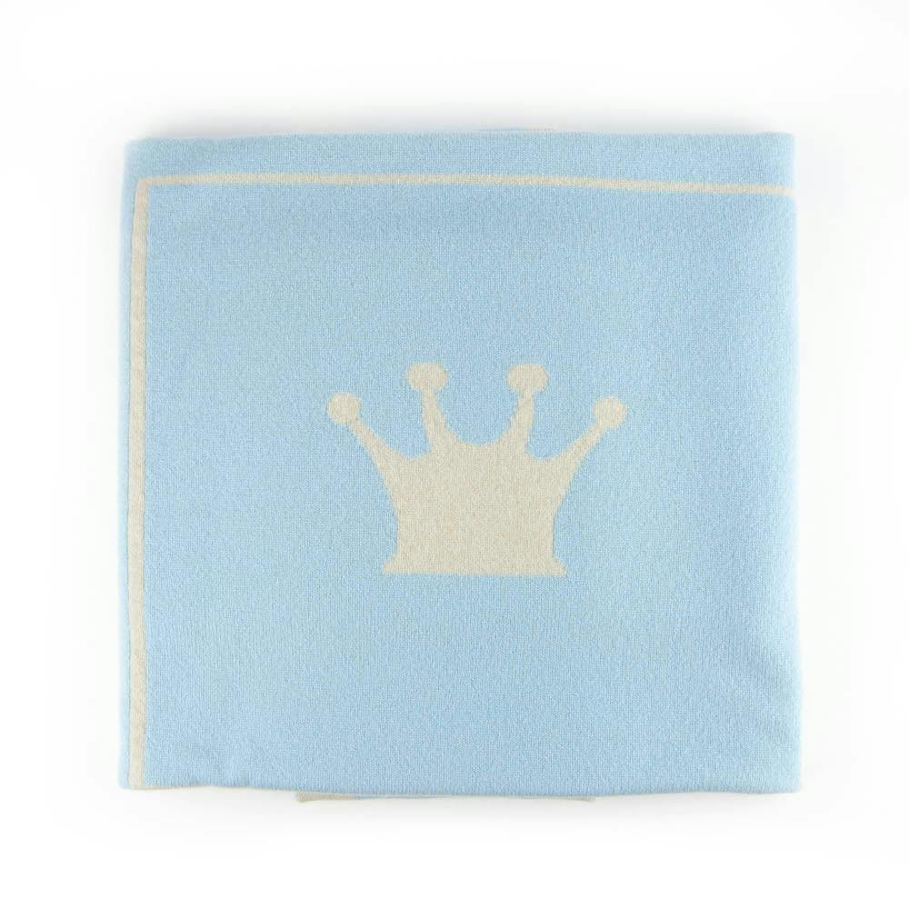 Little Royals Cashmere Crown Plaid - Blue/Beige