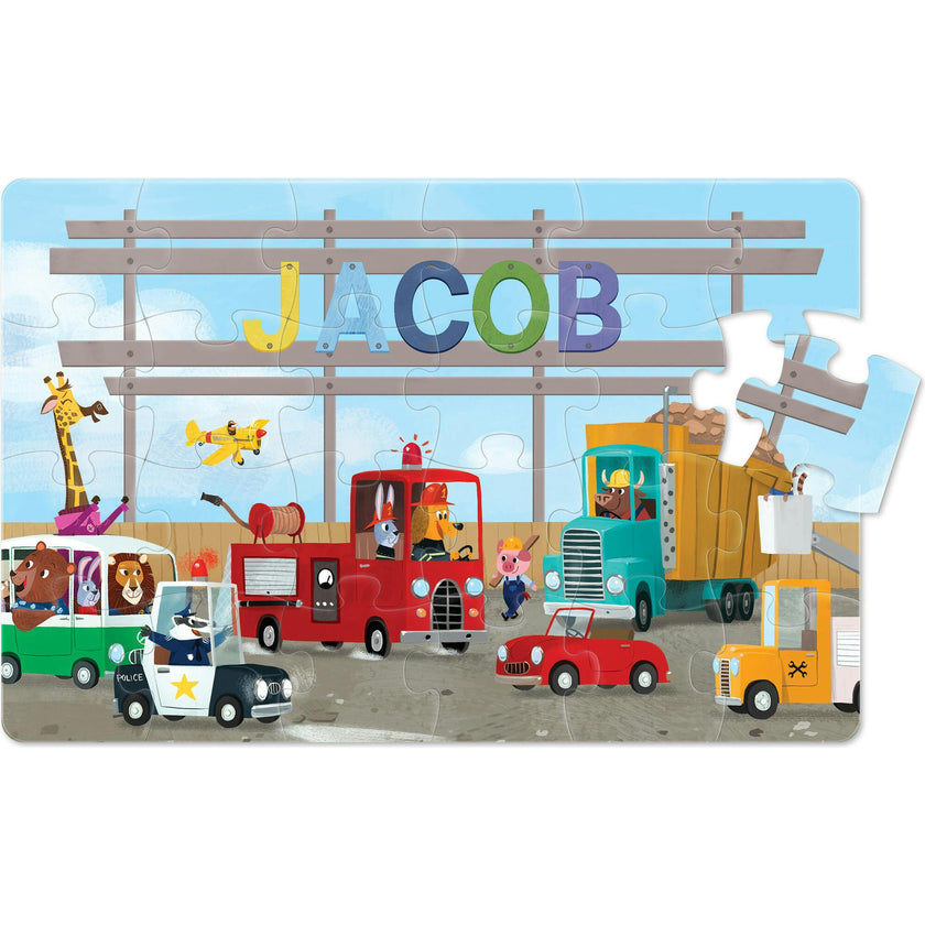 My Very Own Truck Personalized Book, 24 Piece Puzzle and Card Game Gift Set