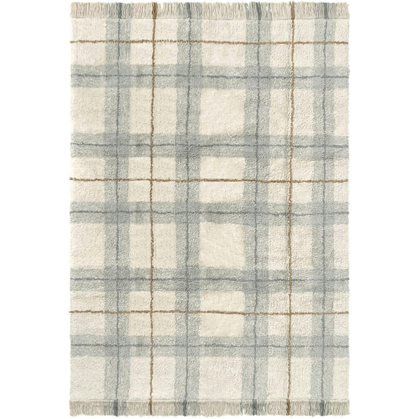 Washable Rug Tartan Blue Sage, Blue