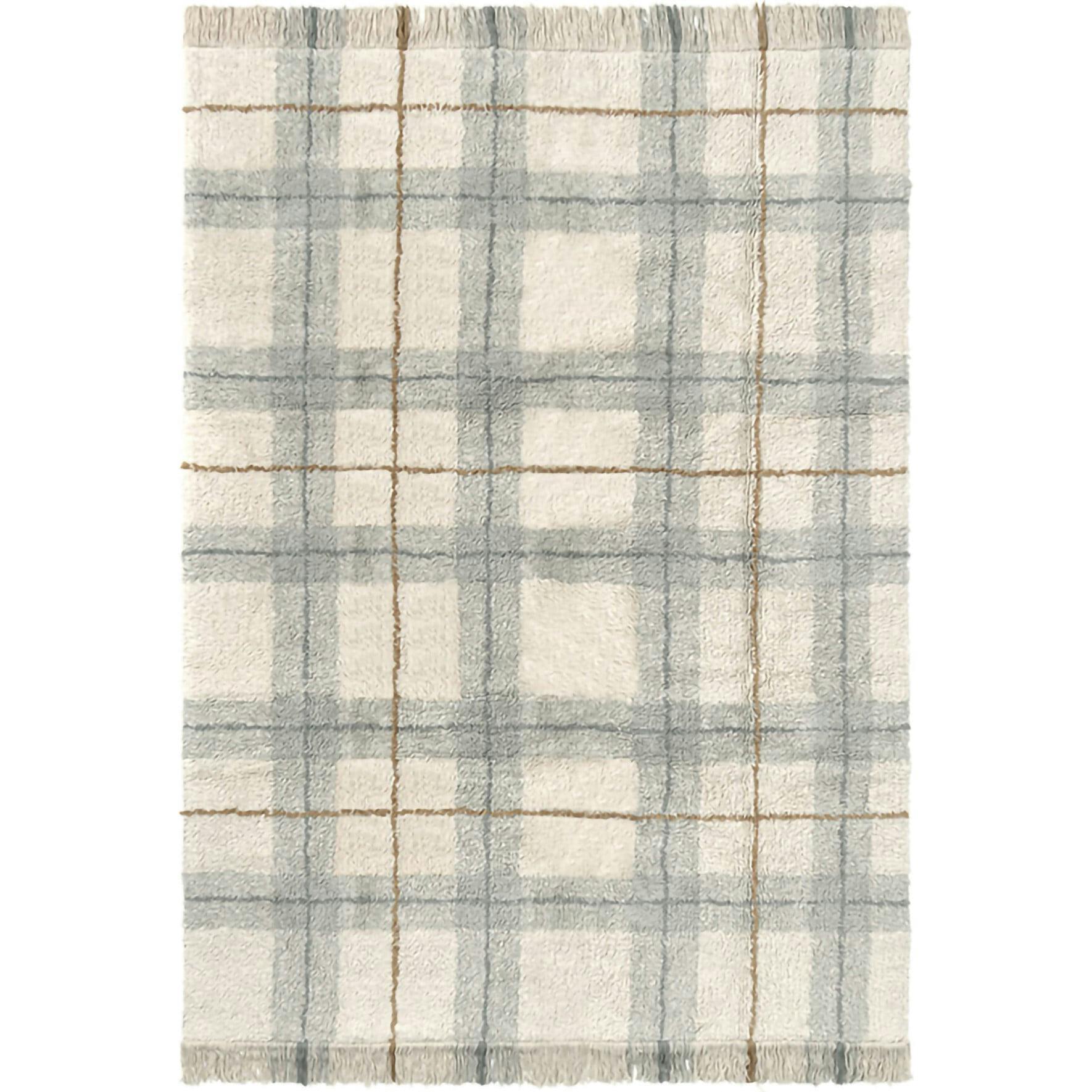Washable Rug Tartan Blue Sage, Blue