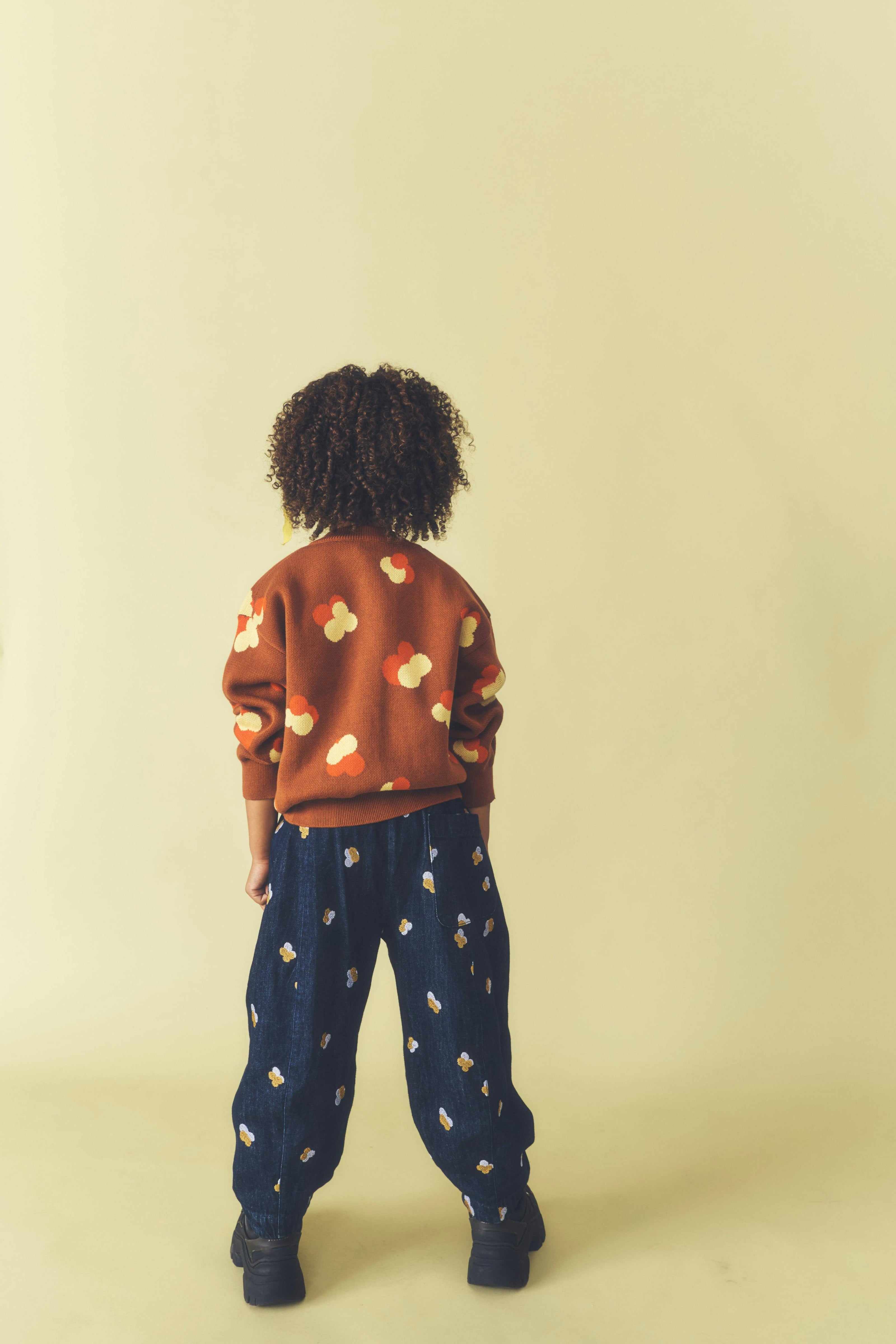 Kids Manu Embroidered Denim Barrel Jeans