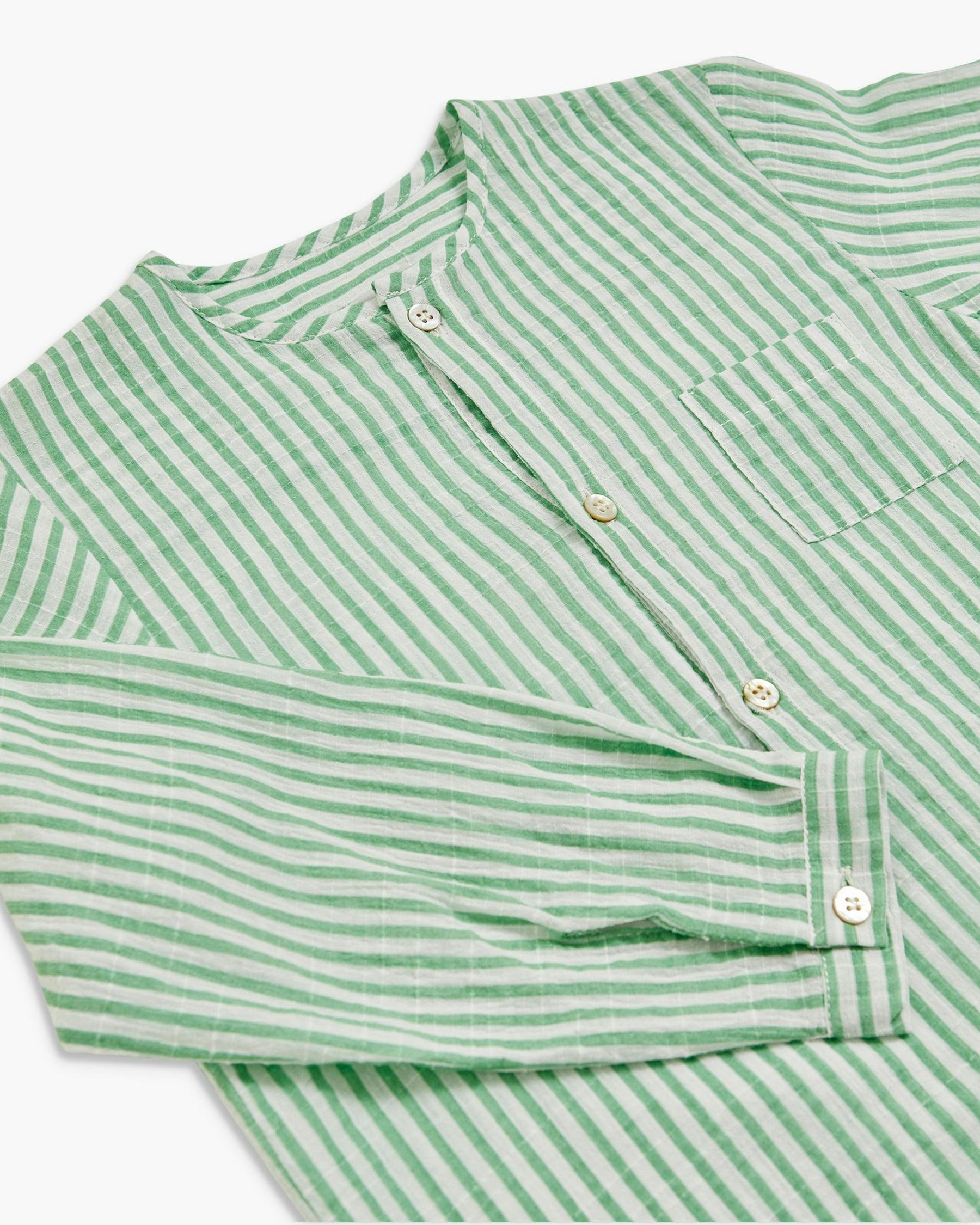Victor Shirt Mint Stripe