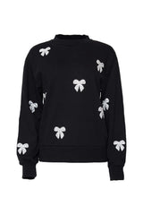 Micah Crew Neck Sweatshirt in Black & Bows