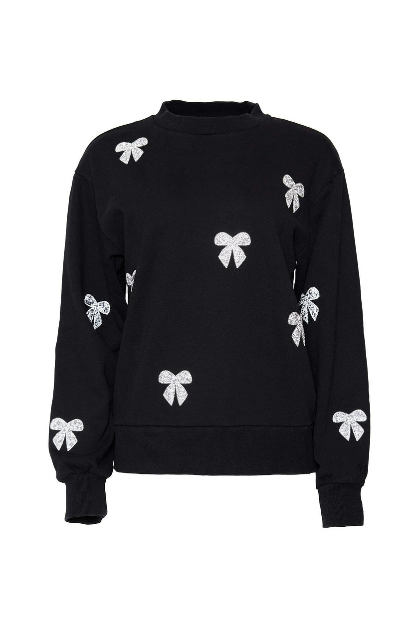 Micah Crew Neck Sweatshirt in Black & Bows
