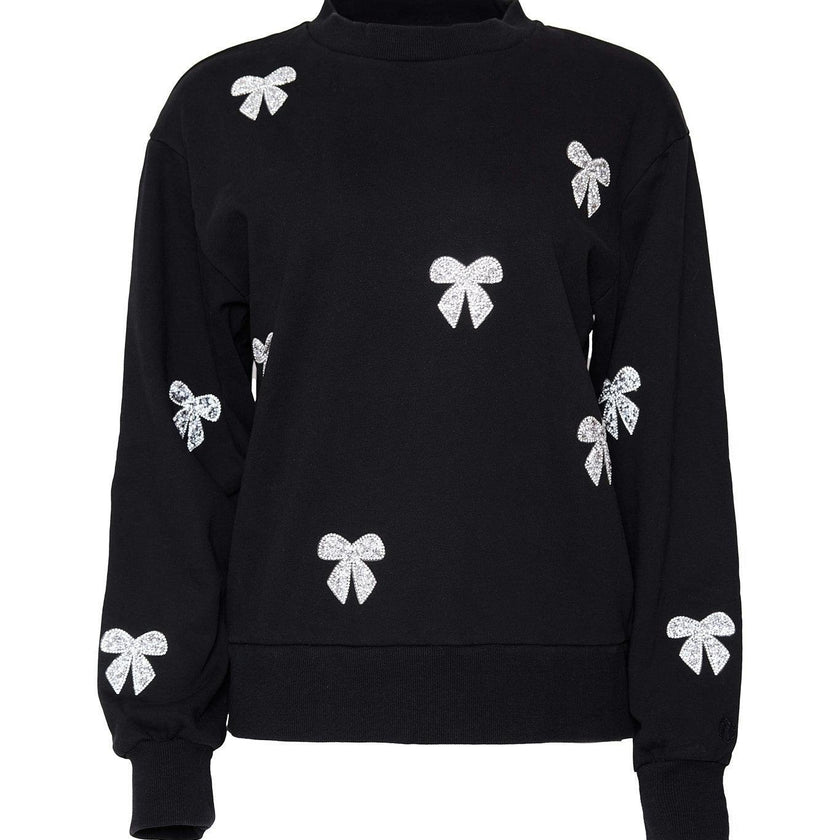 Micah Crew Neck Sweatshirt in Black & Bows