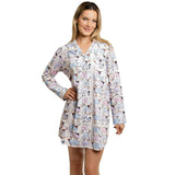 Women's Drawbertson Longhorns Night Shirt - Organic Cotton Poplin