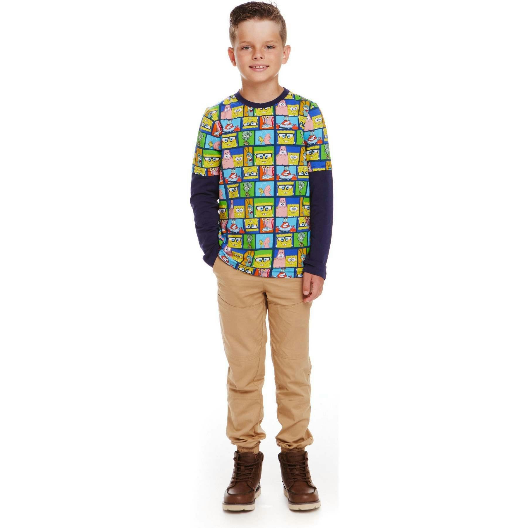 SpongeBob SquarePants™ x Andy & Evan® | Kids (2-7) Long Sleeve Character Collage T-Shirt