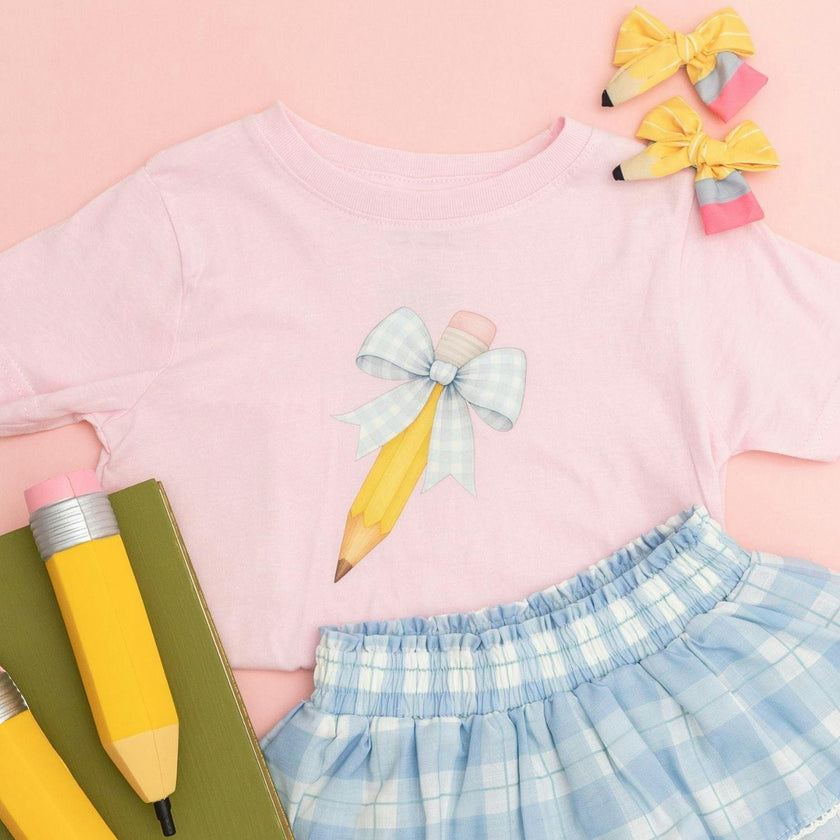 School Days Pencil Bow Clip Set