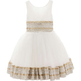 White Lorelei Sequin Hem Dress