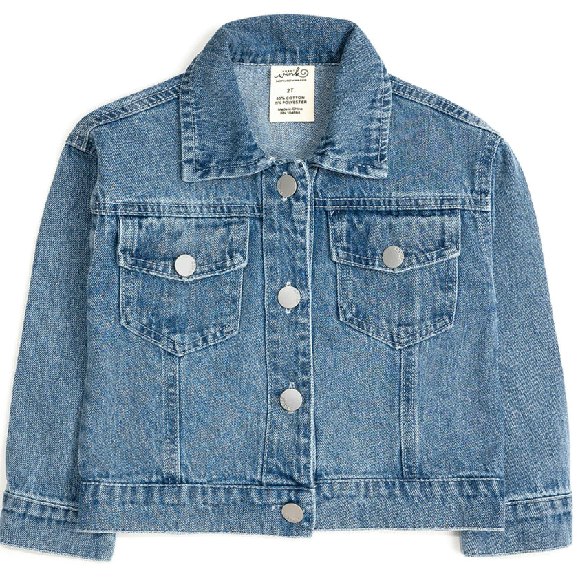 Apple Bow Sequin Patch Denim Jacket