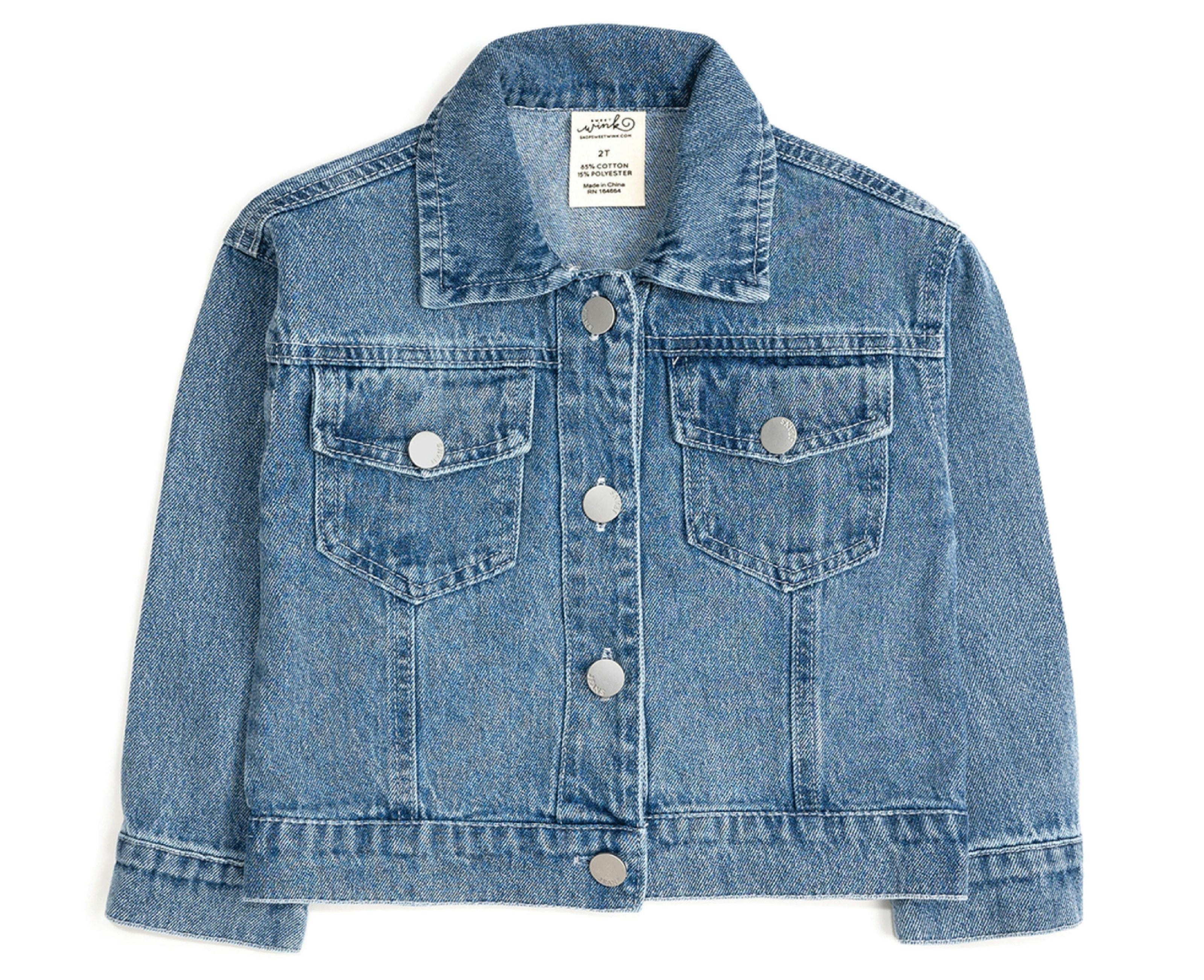 Blue Plaid Bow Patch Denim Jacket