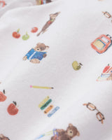 Kid's Twill Pajama Short Set in Teddy Goes To School