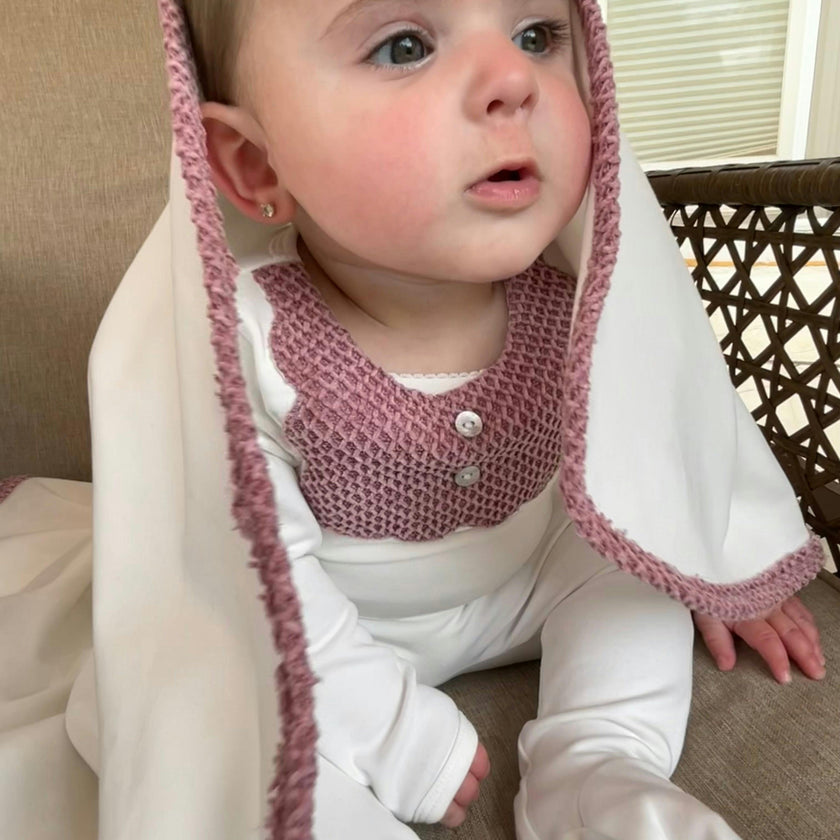 Velour Bib Girls Long Sleeve Footie