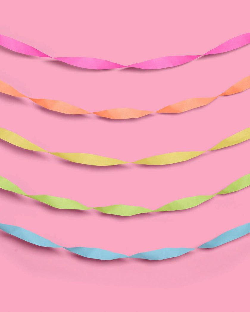 Pool Party Streamers - 5 crepe paper rolls