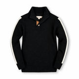 Organic Mock Neck Sleeve Stripe Sweater