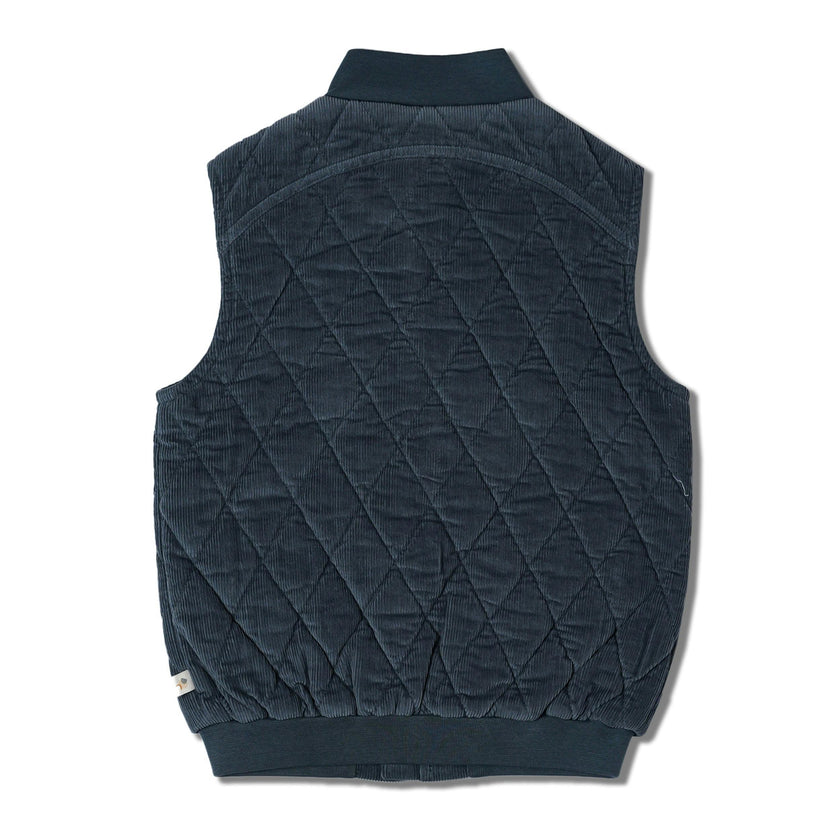 Organic Sleeveless Quilted Corduroy Jacket