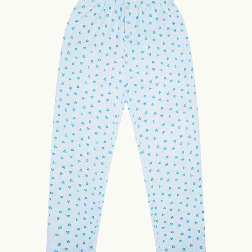 Love Heart Pyjama - Adult Blue