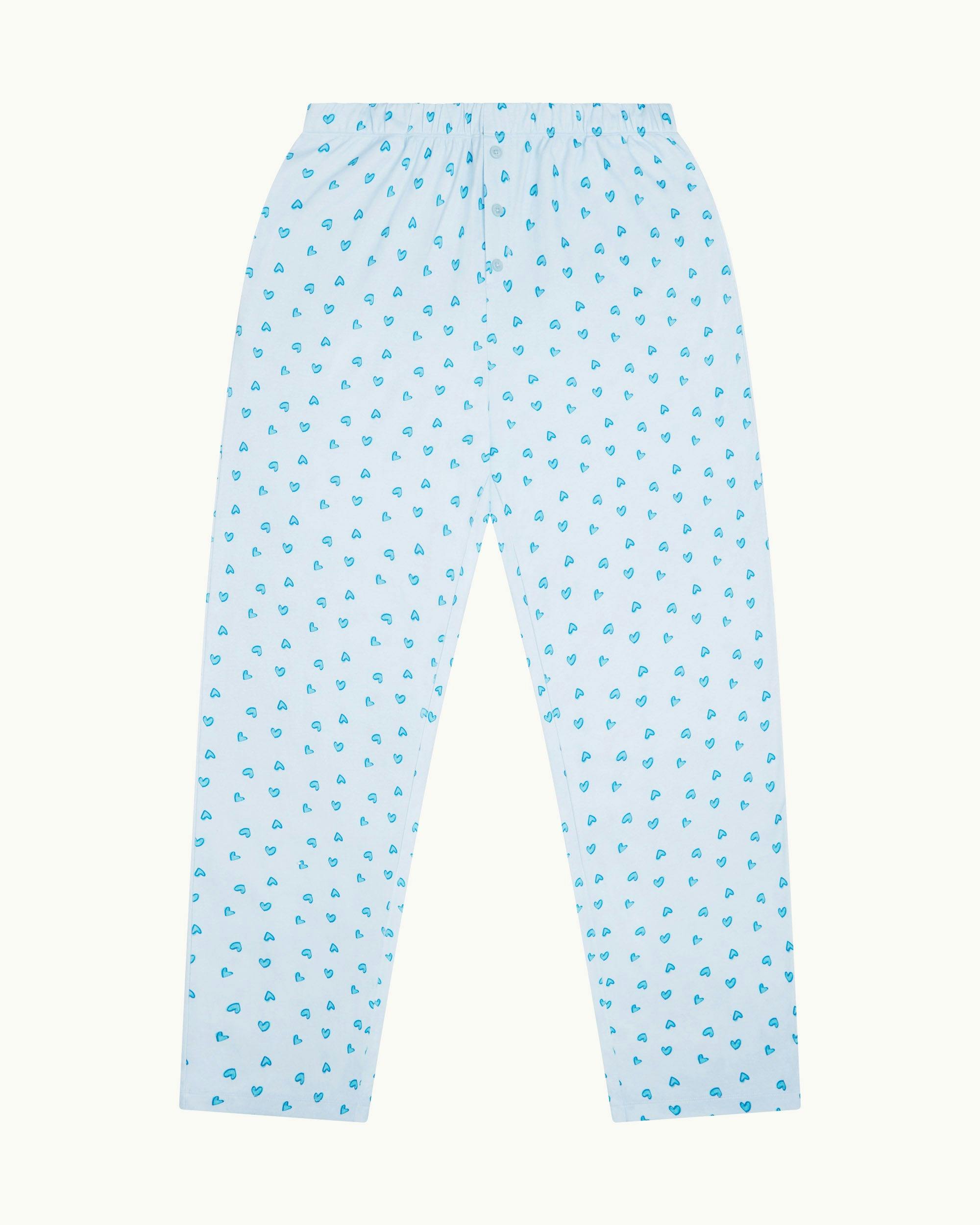 Love Heart Pyjama - Adult Blue