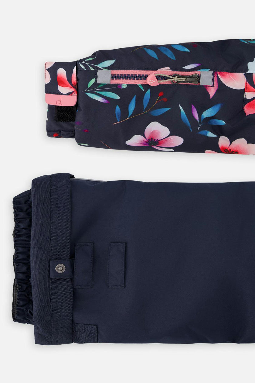Two Piece Play Snowsuit Blue Floral Print