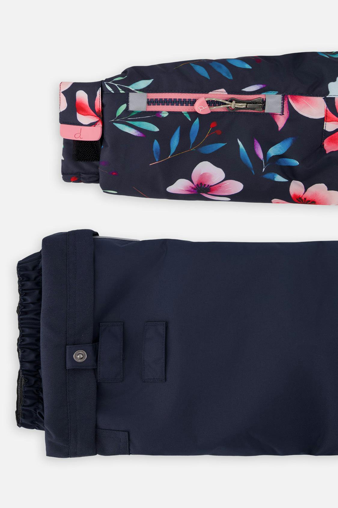 Two Piece Play Snowsuit Blue Floral Print