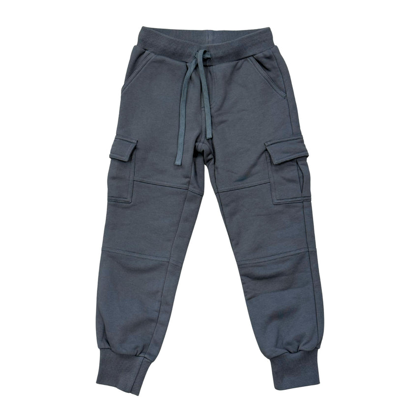 Boys Cargo Fleece Pant in Stormy Blue