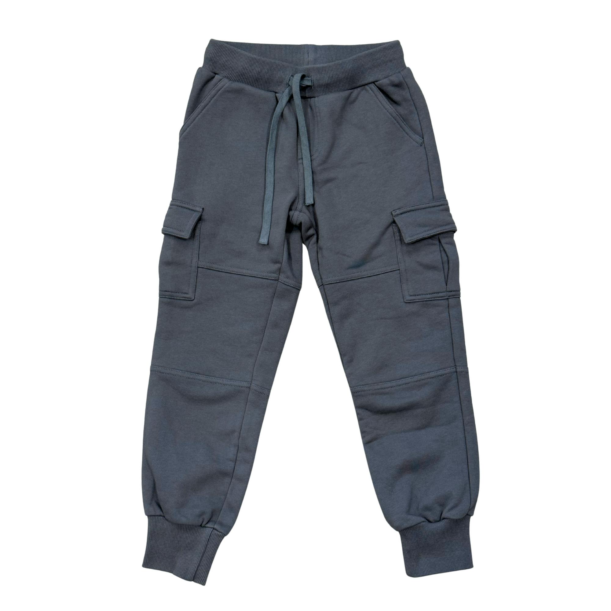 Boys Cargo Fleece Pant in Stormy Blue