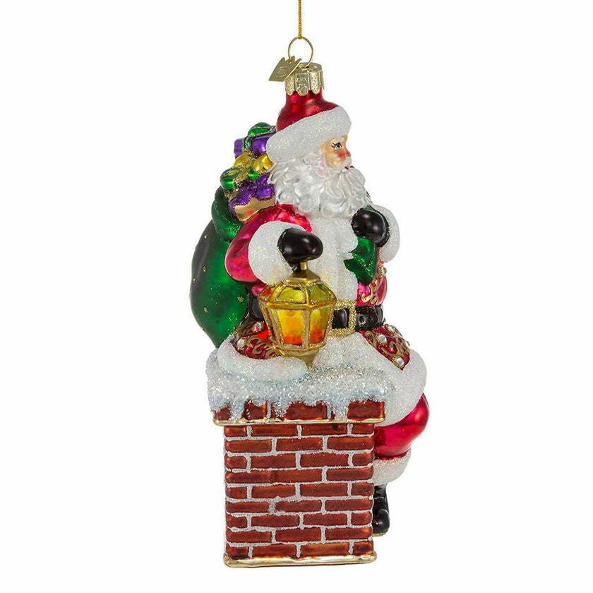 Kurt Adler 7-Inch Bellisimo Santa In Chimney Ornament