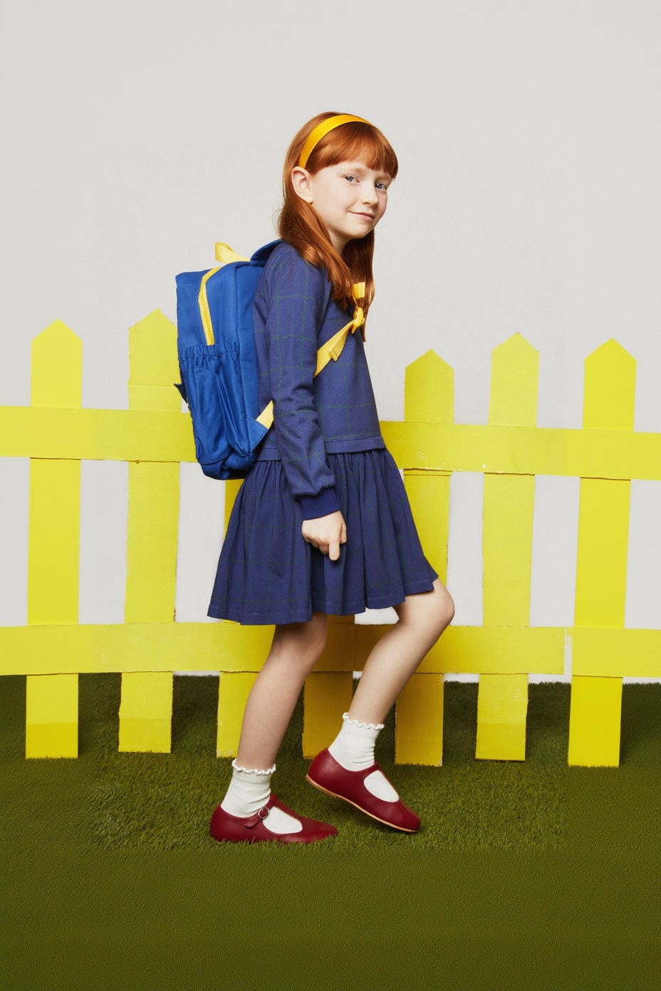 Navy Grid Dress