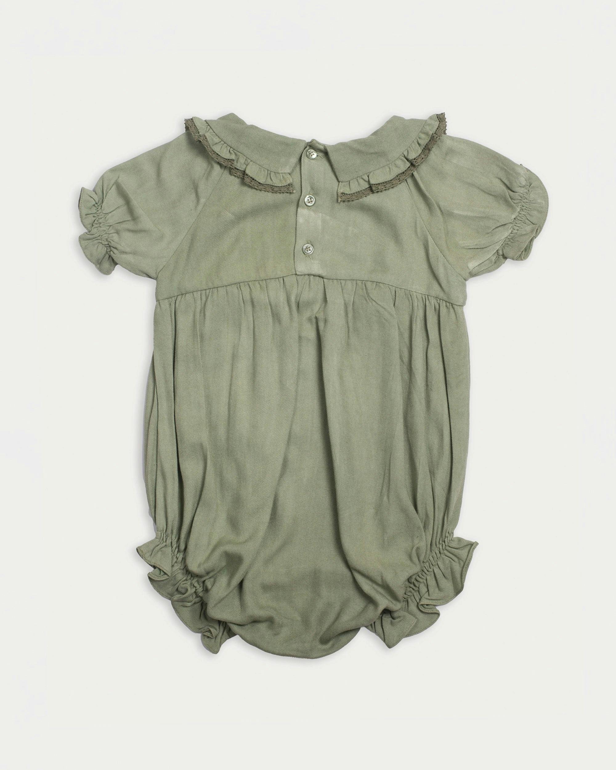 Mathilda Baby Bubble Romper - Sage Green