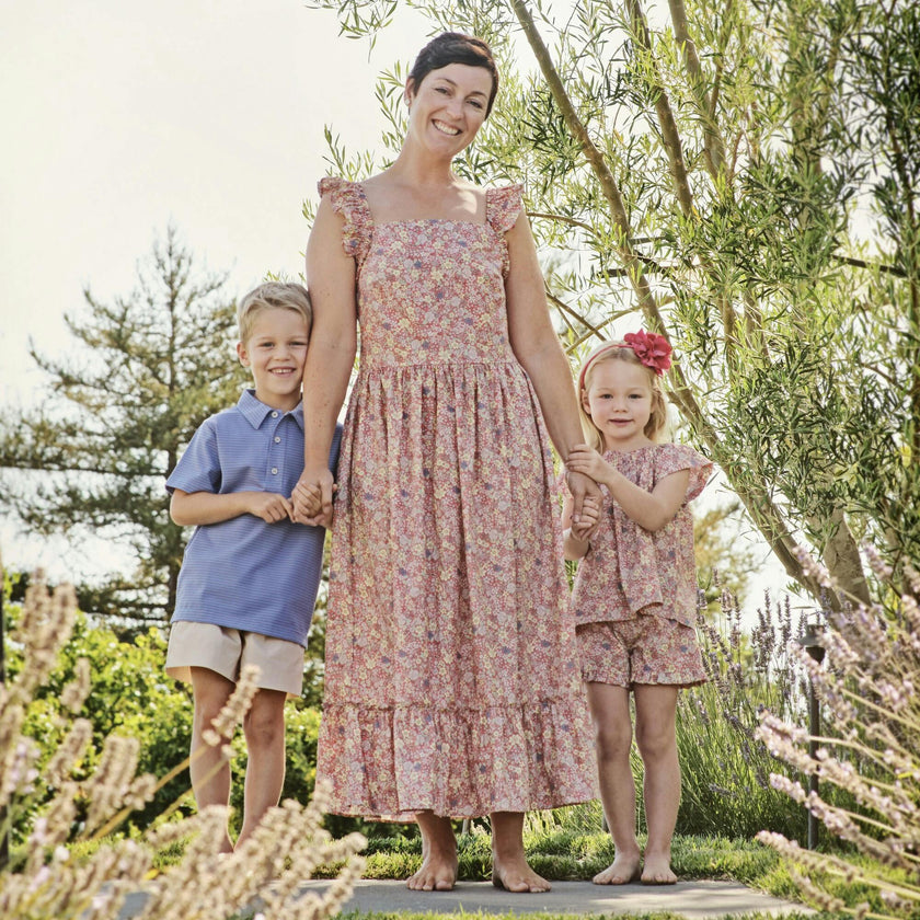 Queen B Jacqueline Women'S Flutter Sleeve Maxi Dress, Florals