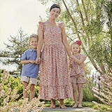 Queen B Jacqueline Women'S Flutter Sleeve Maxi Dress, Florals