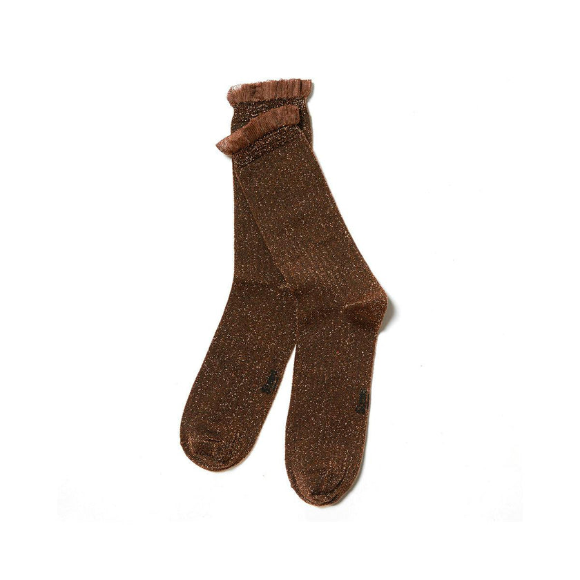 Soft Ruffle Metallic Socks
