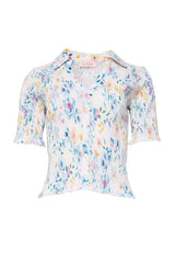 Elysia Top in Blue Bouquet Floral