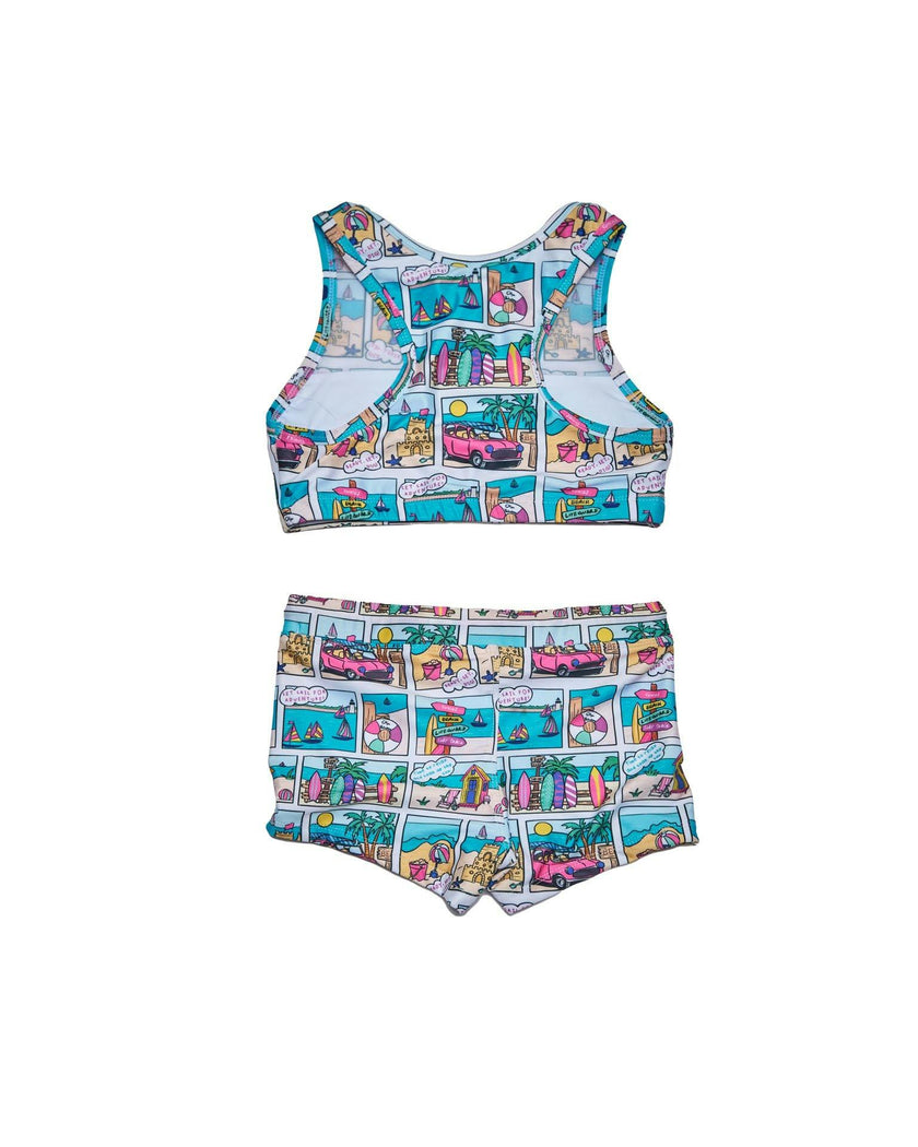 Girls Racer Bikini (Bondi Print)