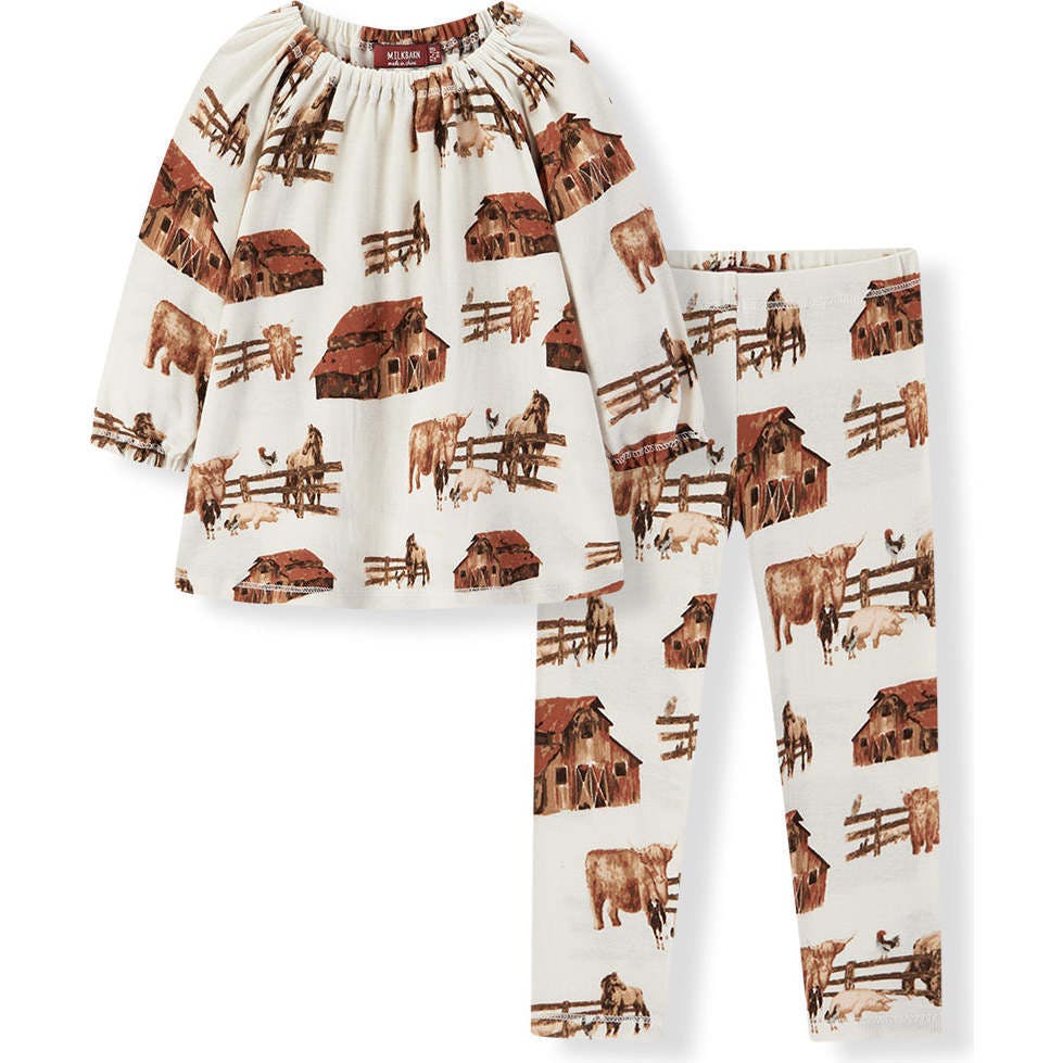 Homestead Organic Cotton Dress & Legging Set