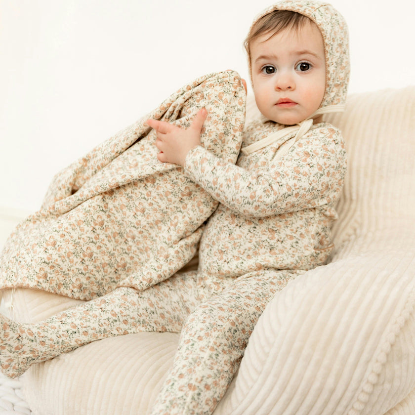 Ribbed Printed Blanket Blue