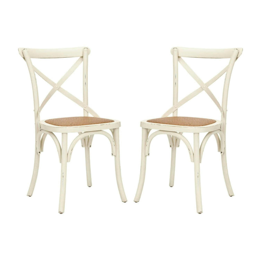 Set of 2 Franklin X Back Farmhouse Chairs