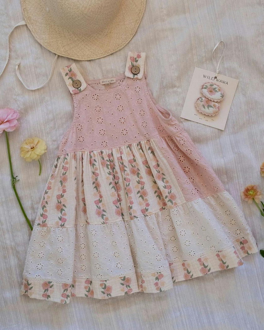Crochet Clip Set in Pink Reverie Rose