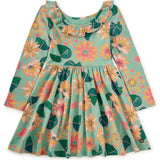 Ruffle Collar Ballet Dress, Green
