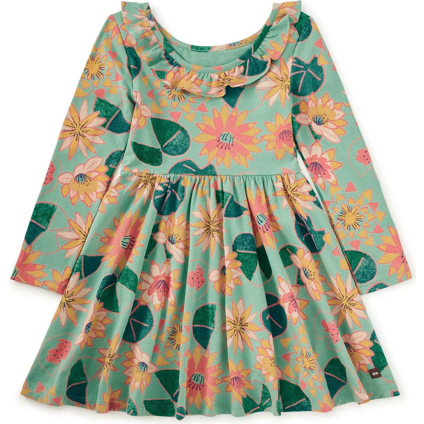 Ruffle Collar Ballet Dress, Green