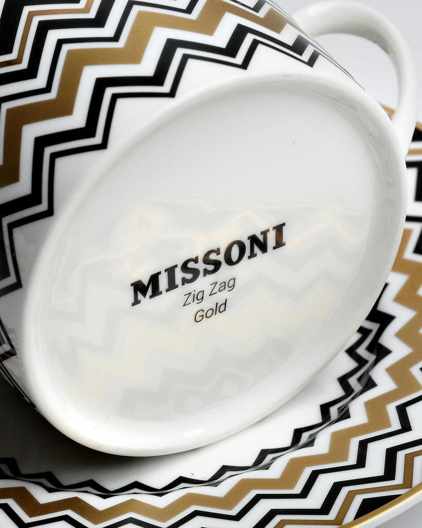 Mug Cup ZIG ZAG in Luxury Box Gold diam. 3", H 3.9", cap. 12.5 oz