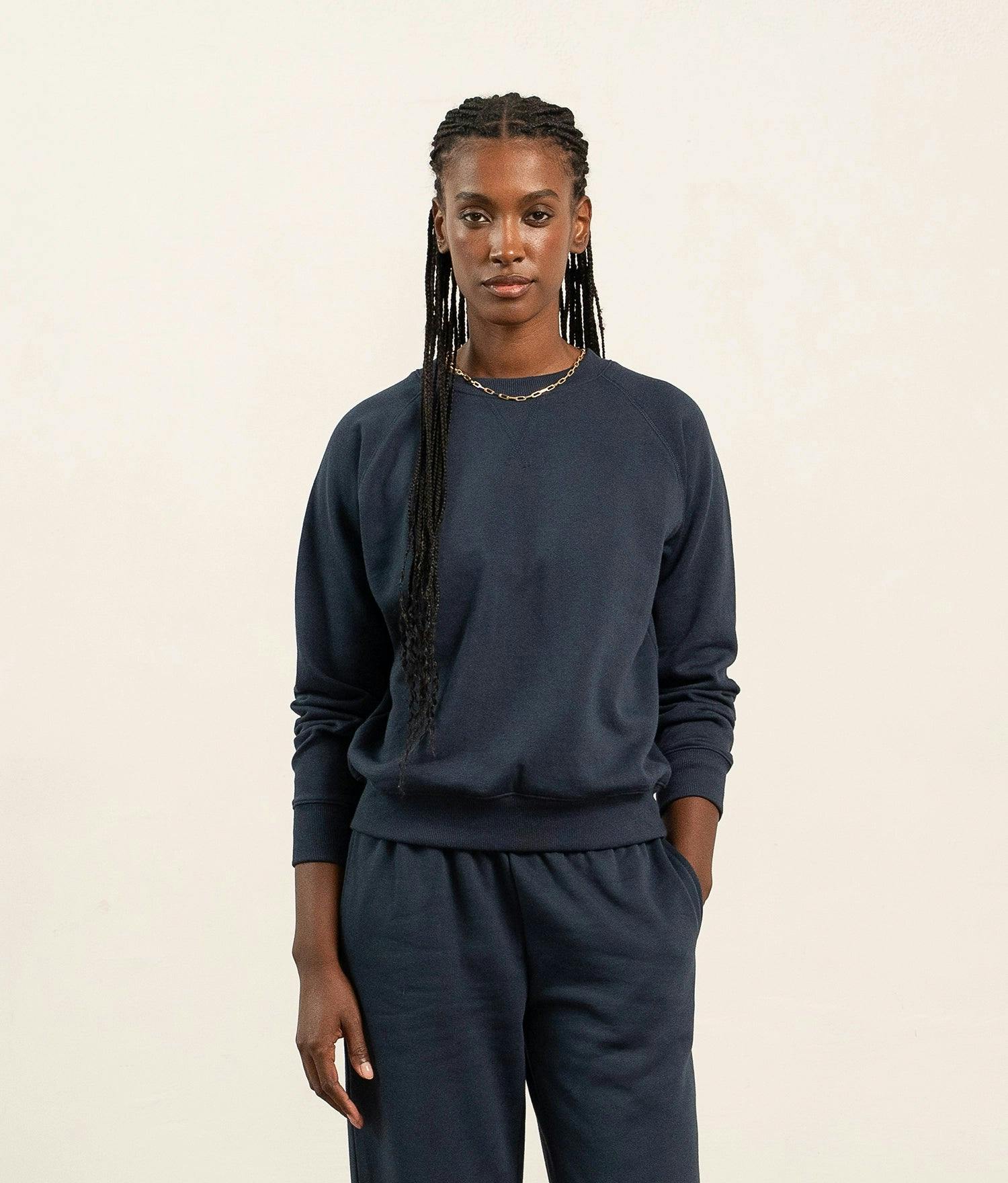 Womens Recycled Fleece Sweatshirt - Recycled Fleece - Blue Nights