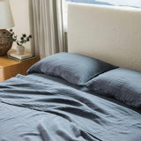 Oasis Crinkled Comfort 4-Piece Sheet Set, Blue