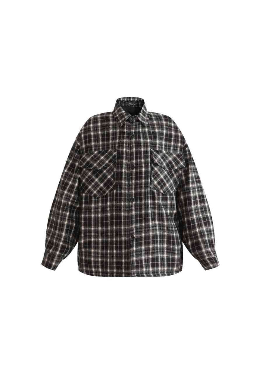 Gray Plaid Flannel Shirt