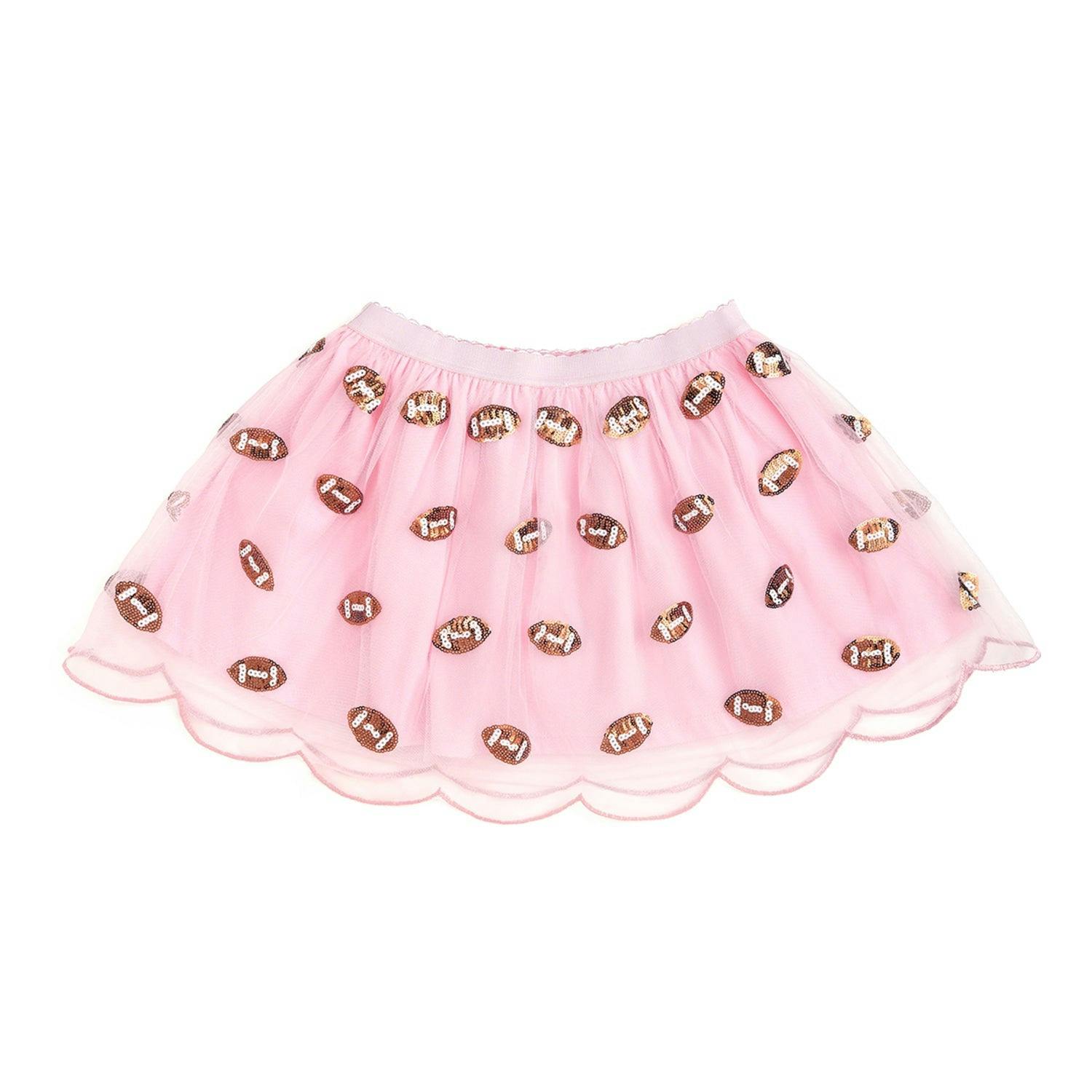 Mini Sequin Footballs Tutu Skirt