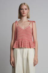 MALI STRIPE CAMI | IVORY + ROSSO STRIPE