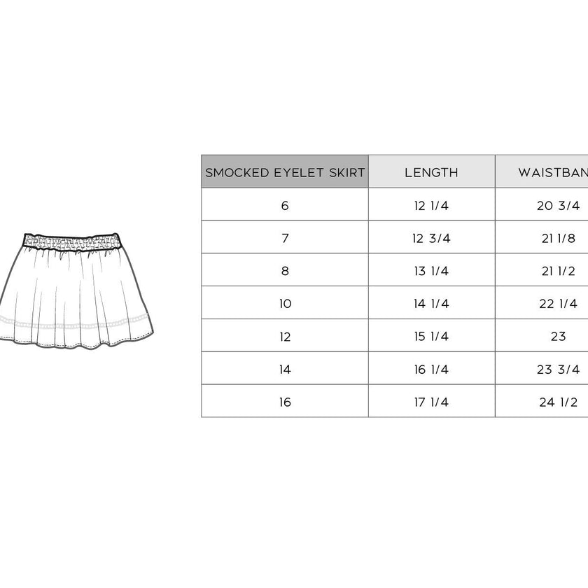 Smocked Eyelet Skirt