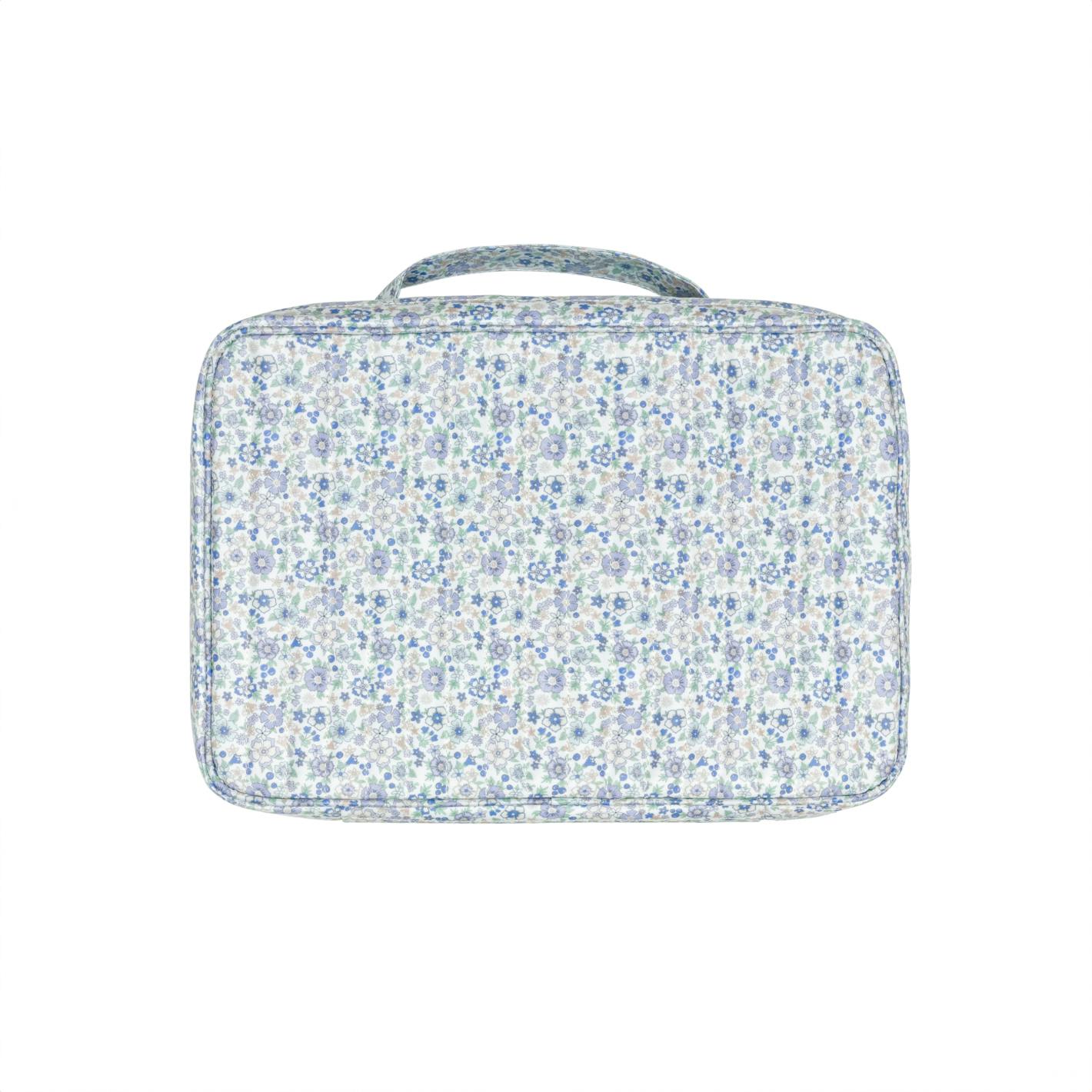 slate floral tri-fold cosmetic case
