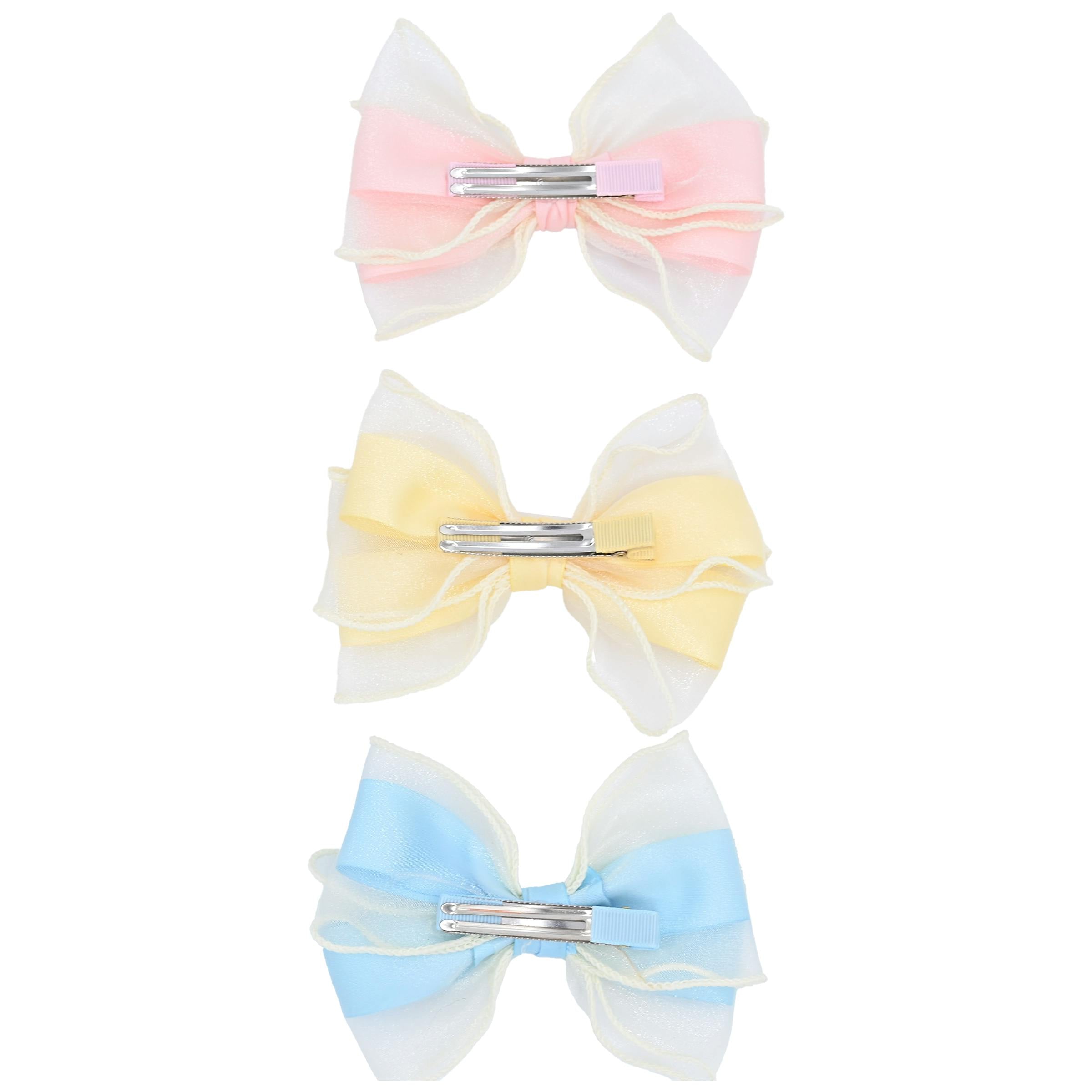 Multicolor Ribbon Bow Hairclip Set